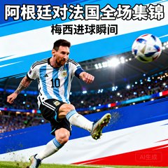 世界杯精彩集锦封面：阿根廷对法国全场集锦，包含梅西进球瞬间